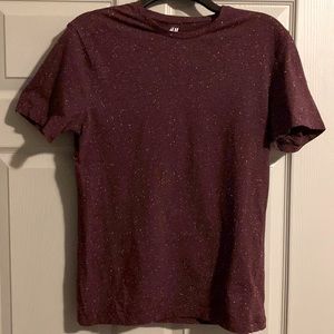 H&M Slim Fit Graphic T-Shirt Burgundy Medium